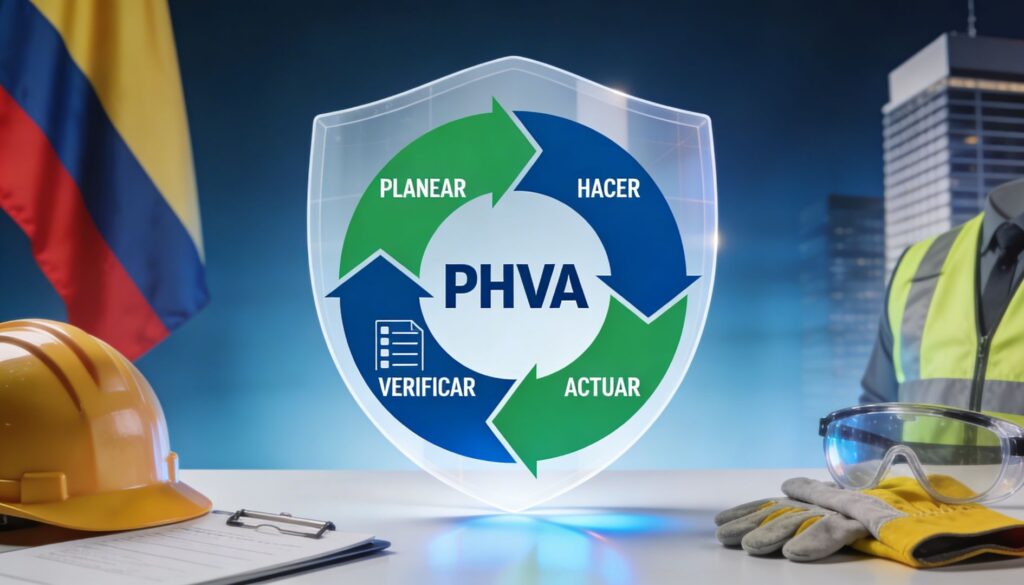 Ciclo PHVA del SG-SST para cumplir los estándares mínimos SG-SST 2026 en Colombia