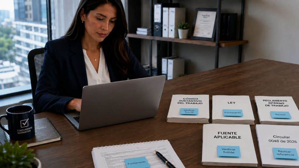 Empresa revisando el fundamento jurídico de sus procedimientos ante la Resolución 2708 de 2026